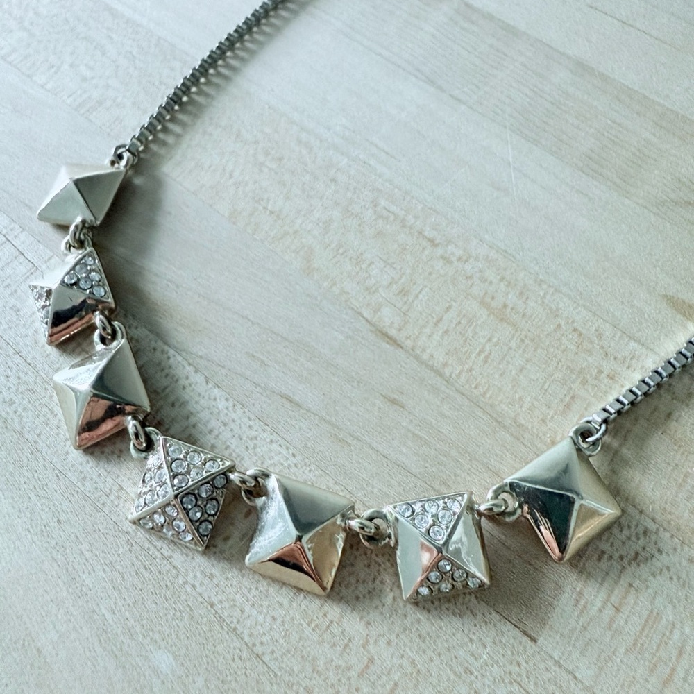 Silver and Gold Pyramid Necklace